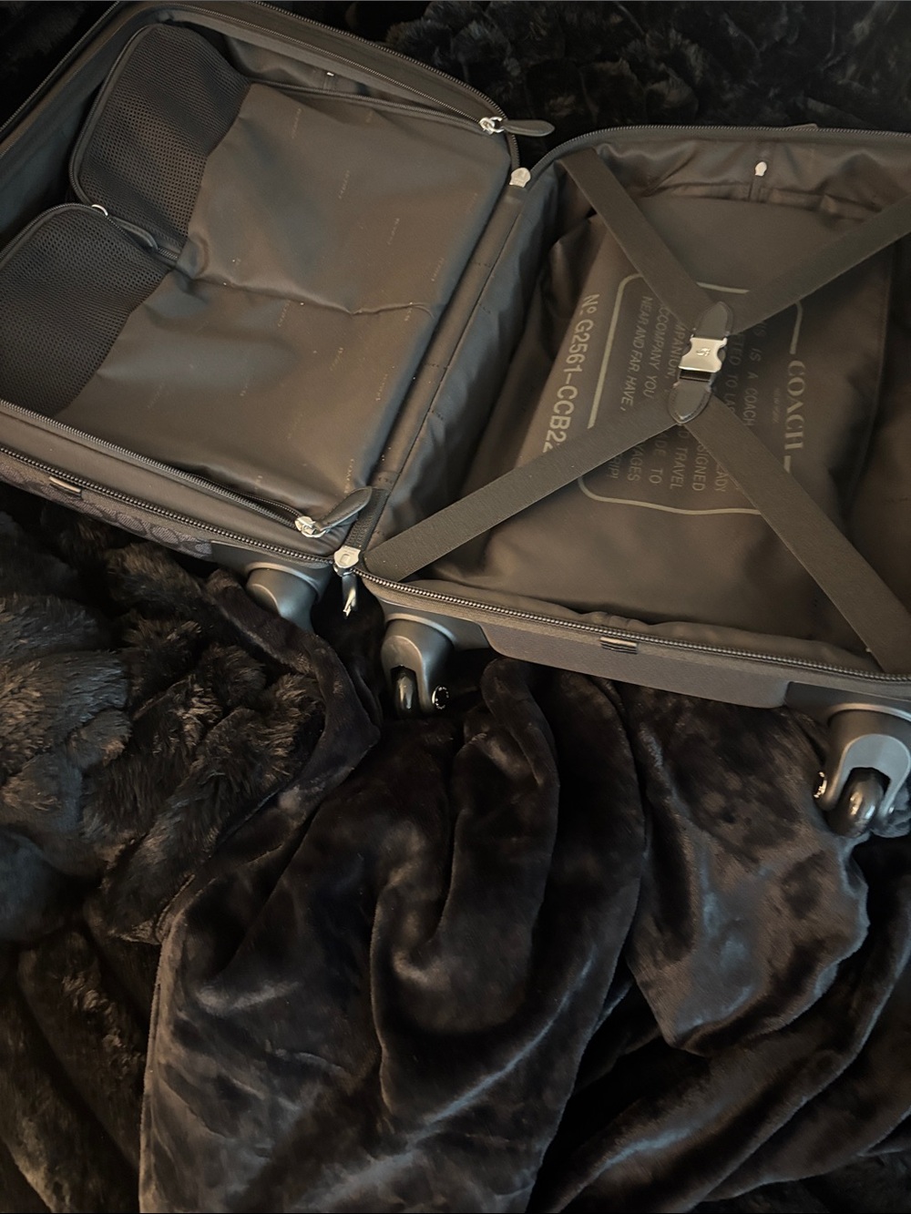Coach Gray Signature Rolling Carry-On - Picture 6 of 9